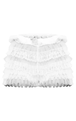 White Frill Mesh Bloomer Shorts
