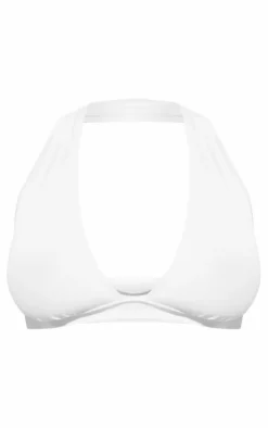 White Fuller Bust Plunge Triangle Bikini Top