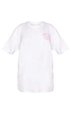 White Graphic Girl Squad Oversized T Shirt