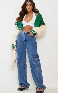 White Halter neck Jersey Crop Top