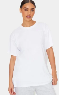 White Home Made Pie Graphic Oversized T Shirt