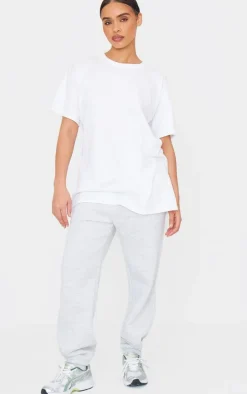 White Home Made Pie Graphic Oversized T Shirt