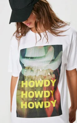 White Howdy Oversized Tee