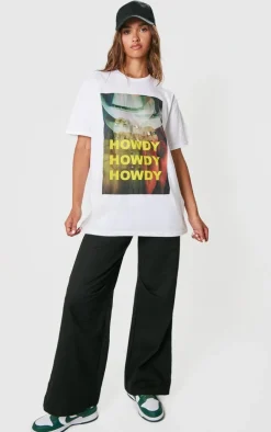 White Howdy Oversized Tee
