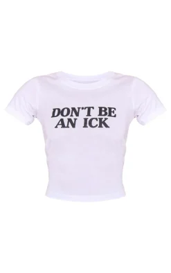 White Ick Graphic Fitted T Shirt