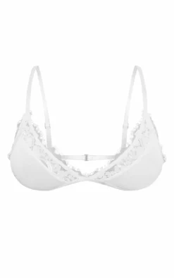 White Jersey Lace Trim Bralette