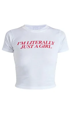 White Just A Girl Baby Doll Tee