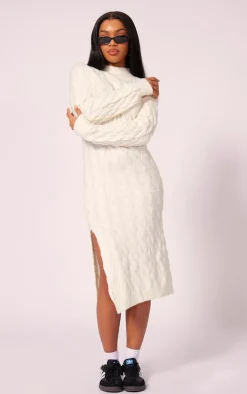 White Knit Maxi Dress