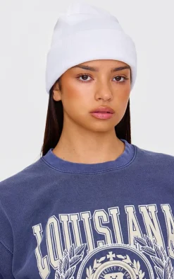 White Knitted Beanie