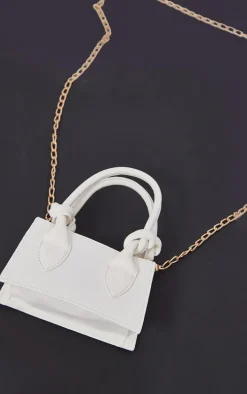 White Knot Handle Mini Grab Bag