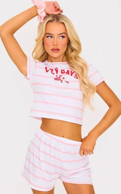 White Lazy Days Short PJ Set