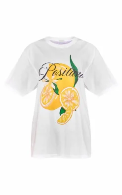 White Lemon Graphic Oversized T Shirt