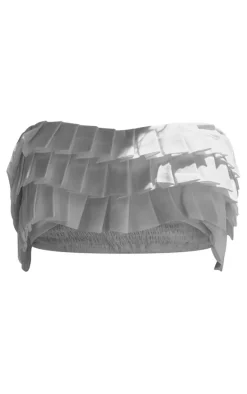 White Linen Look Pleated Micro Mini Skirt