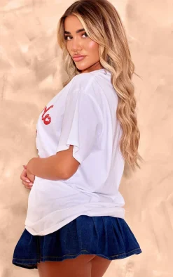 White Lobster Graphic Oversized T Shirt