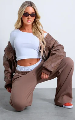 White Long Sleeve Square Neck Long Top