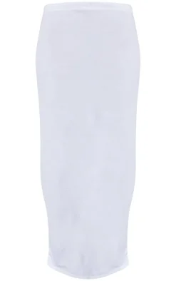 White Low Rise Maxi Skirt