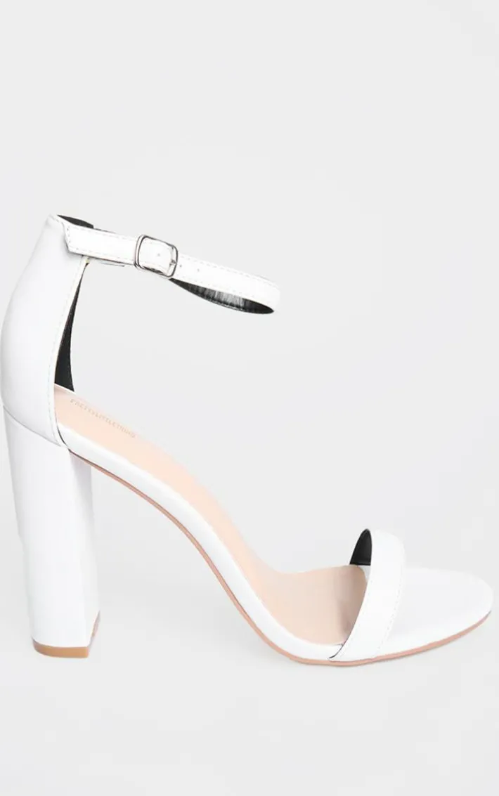 White May Blocked Heeled Sandal