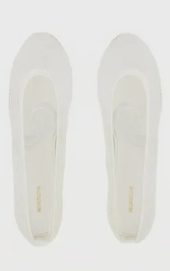 White Mesh Ballet Flats