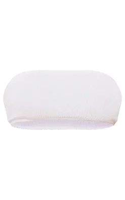 White Mix & Match Crinkle Bandeau Bikini Top