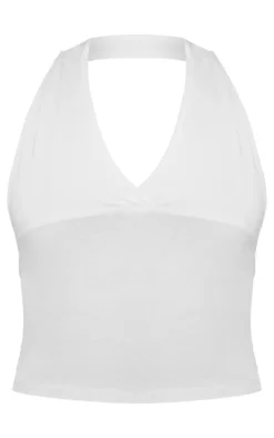 White Modal Cotton Wrap Bust Halter Top
