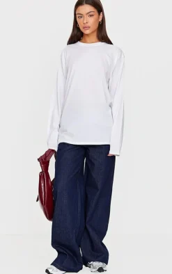 White Multi Food And Wine Graphic Oversized Long Sleeve T Shirt