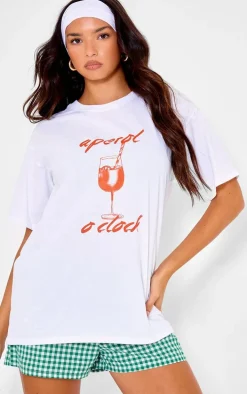 White O Clock Oversized T Shirt