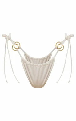 White O Ring Tanga Bikini Bottoms