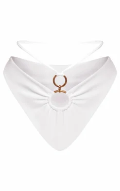White O Ring Waist Strap Bikini Bottoms
