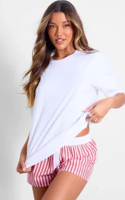 White Olive Graphic Back Oversized T Shirt