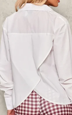 White Open Back Shirt