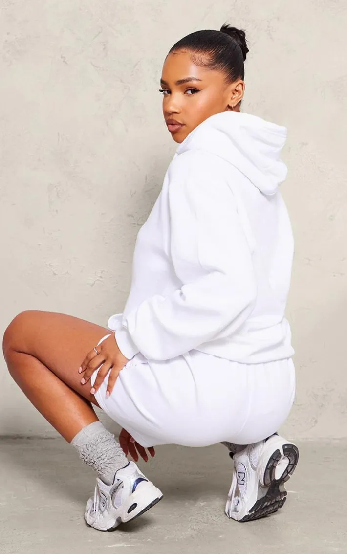 White Oversized Fit Sweat Hoodie