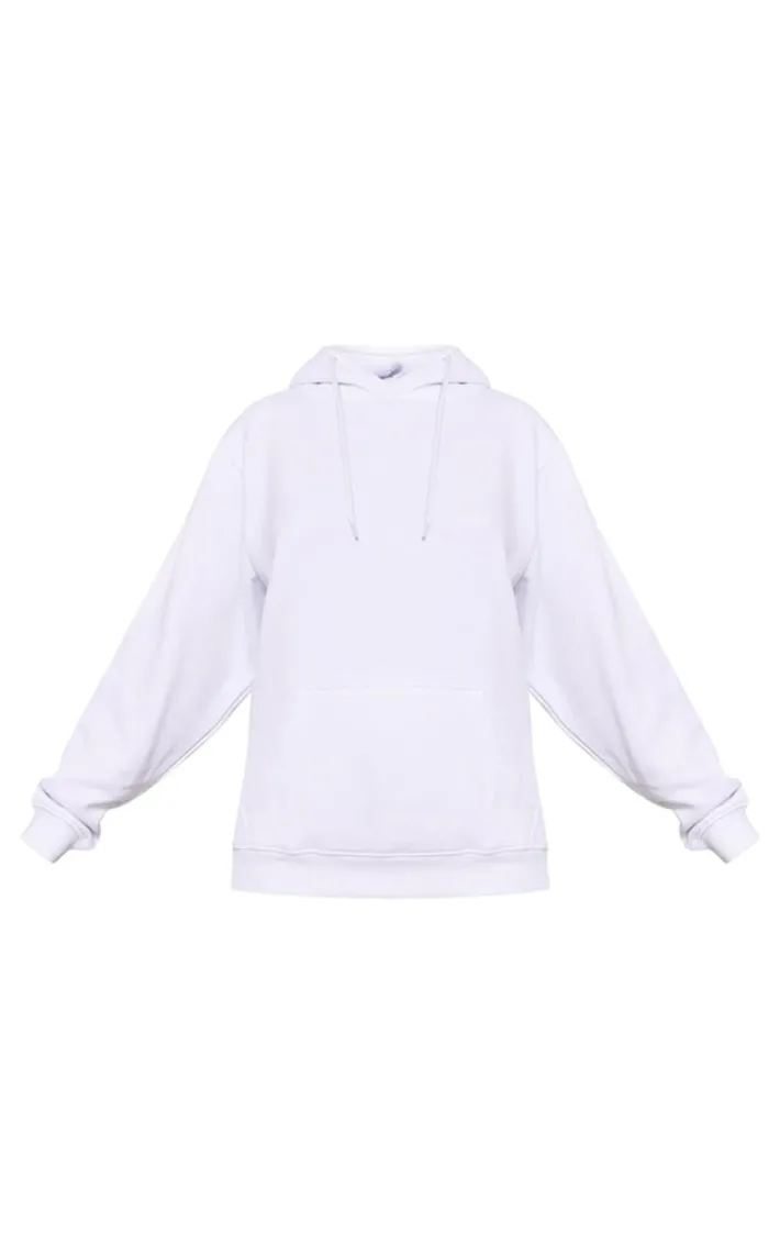 White Oversized Fit Sweat Hoodie