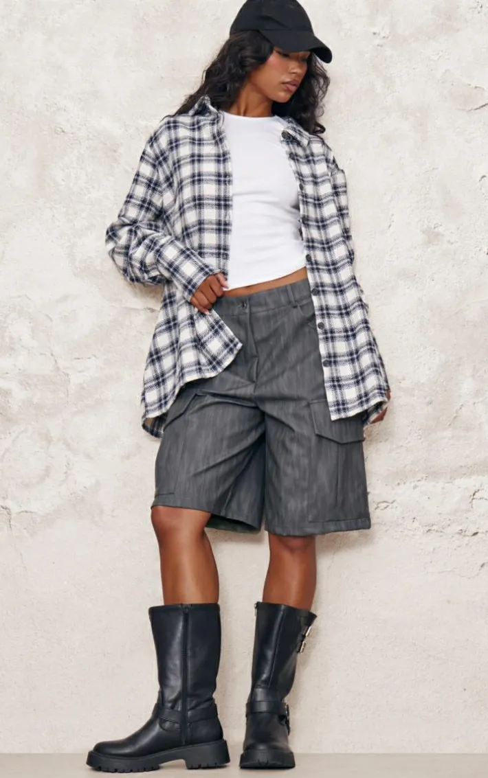 White Oversized Flannel Shirt