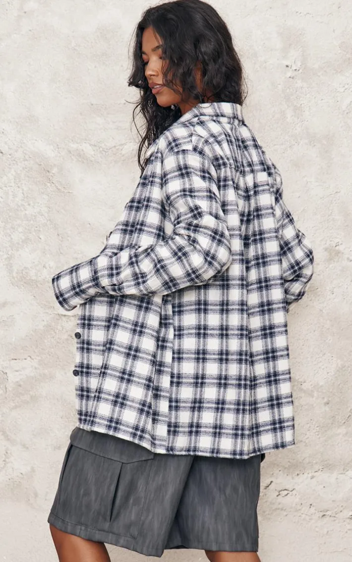 White Oversized Flannel Shirt