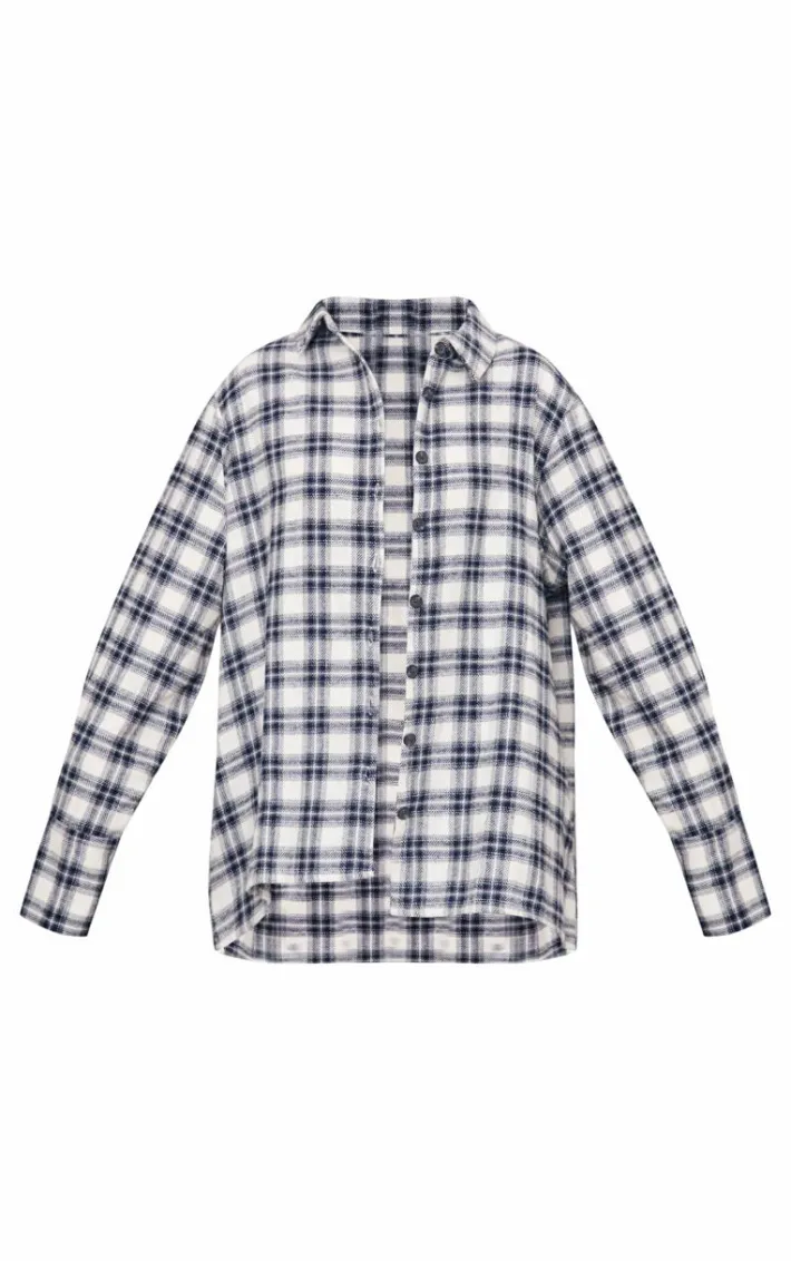 White Oversized Flannel Shirt