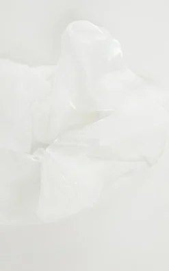 White Oversized Organza Scrunchie