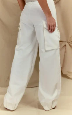 White Oversized Pocket Cargo Pants
