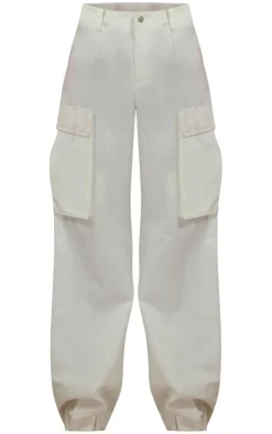 White Oversized Pocket Cargo Pants