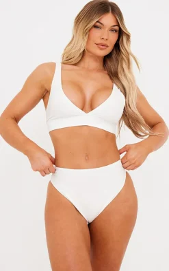 White Plunge Mix & Match Bikini Top