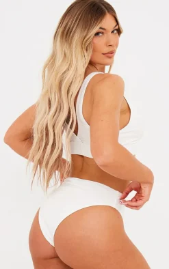 White Plunge Mix & Match Bikini Top