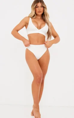 White Plunge Mix & Match Bikini Top