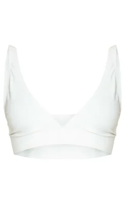 White Plunge Mix & Match Bikini Top