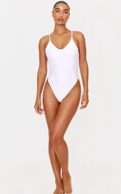White Plunge Swimsuit