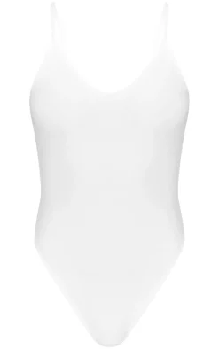 White Plunge Swimsuit