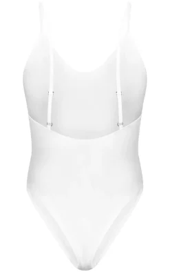 White Plunge Swimsuit