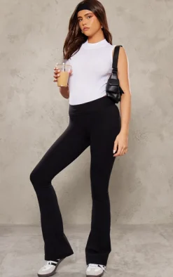 White Rib High Neck Sleeveless Bodysuit