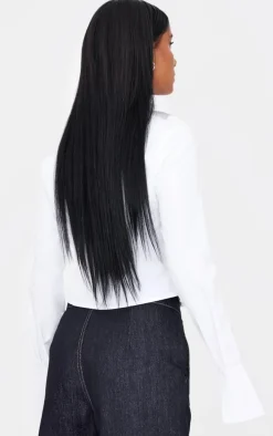 White Ruching Detail Shirt