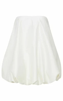 White Satin Puffball Dress