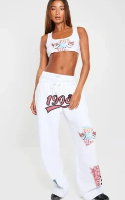 White Scoop Neck Sleeveless Crop