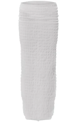 White Seersucker Textured Maxi Skirt